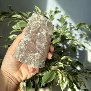 CHAMPAGNE PINK AMETHYST CUT BASE CRYSTAL HOME DECOR